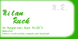 milan ruck business card